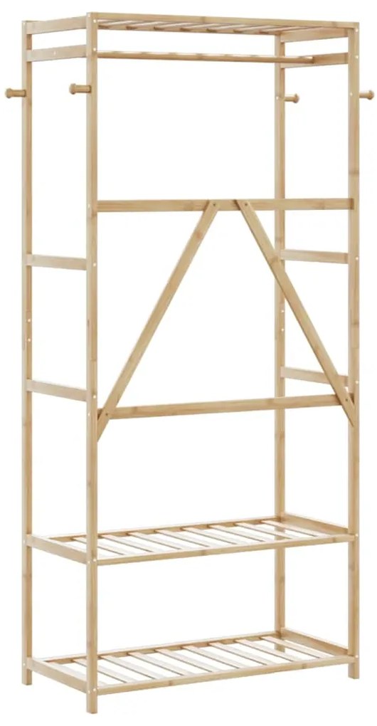 Roupeiro com prateleiras 80x40x175 cm bambu