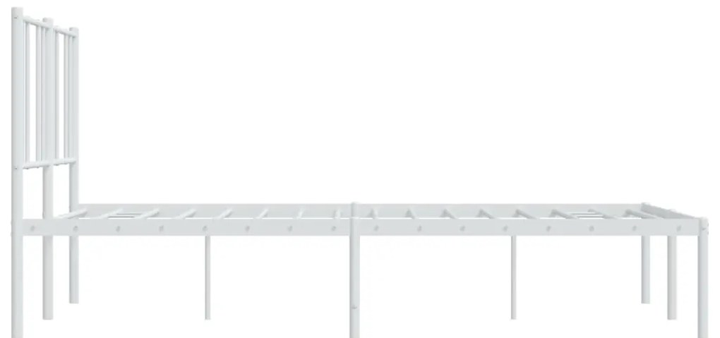 Estrutura de cama com cabeceira 140x200 cm metal branco