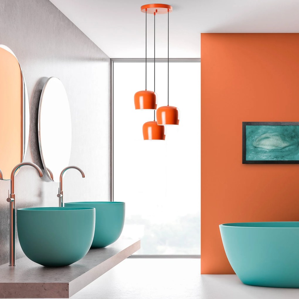 Candeeiro de Teto Yozgat – Laranja – Diâmetro 45 cm