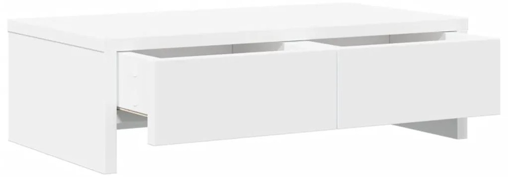Suporte para monitor com gavetas derivados de madeira branco