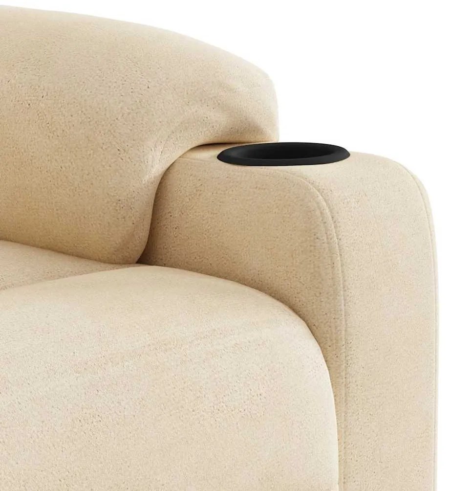 Poltrona de massagens reclinável tecido de microfibra cor bege