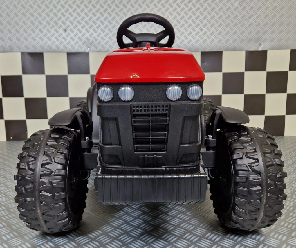 Trator elétrico crianças 12V tractor Farmer Rodas borracha Com controlo remoto Vermelho