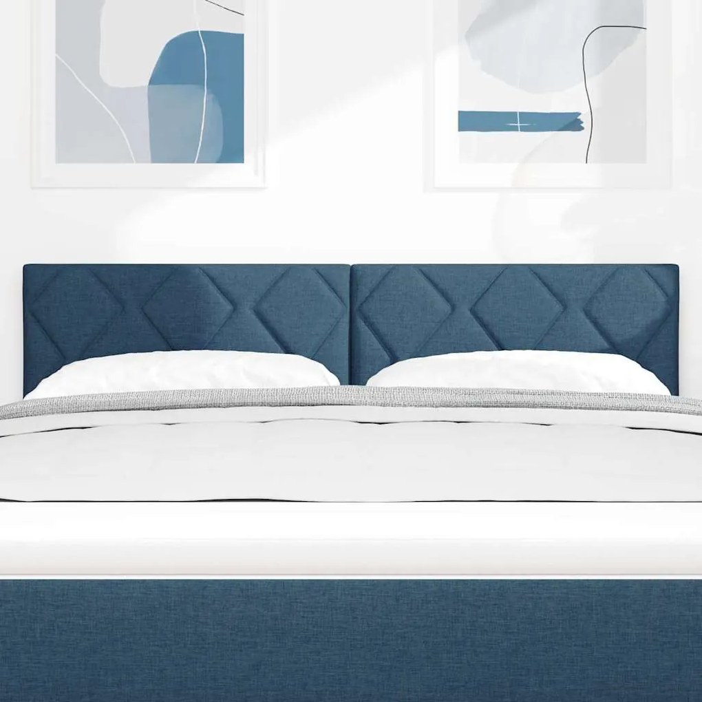 Cabeceira design de diamante azul 160 cm em tecido