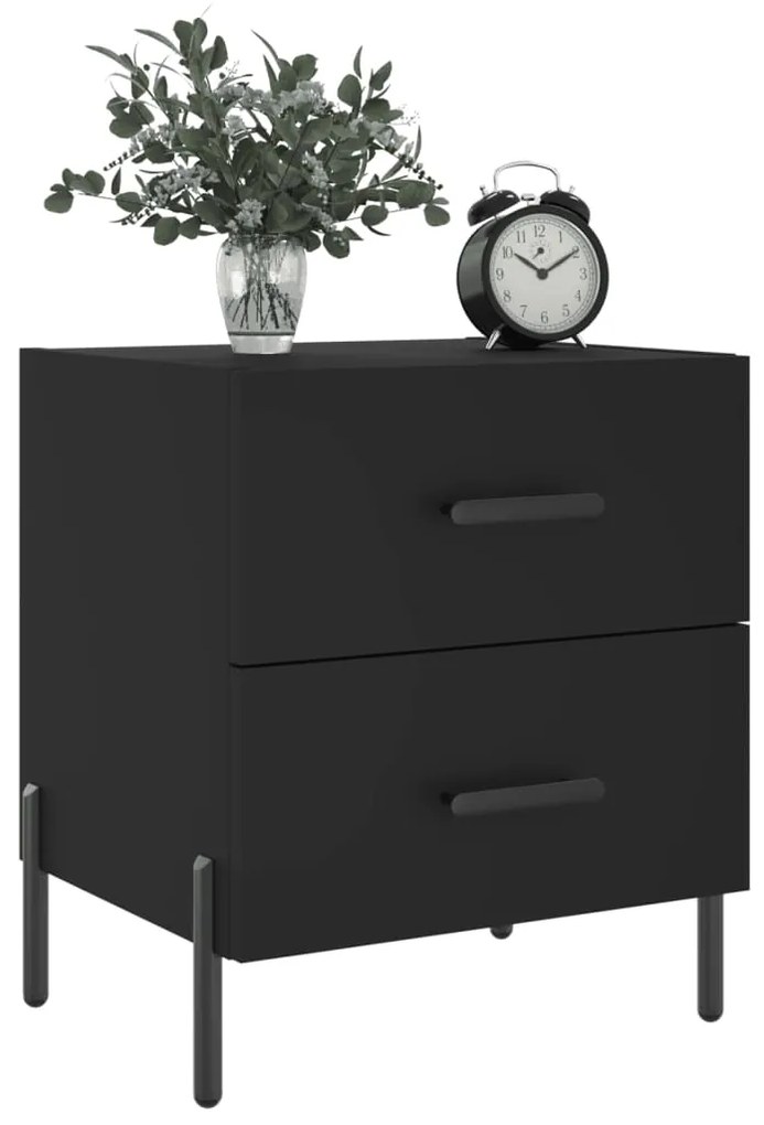 Mesas de cabeceira 2 pcs 40x35x47,5 cm deriv. de madeira preto