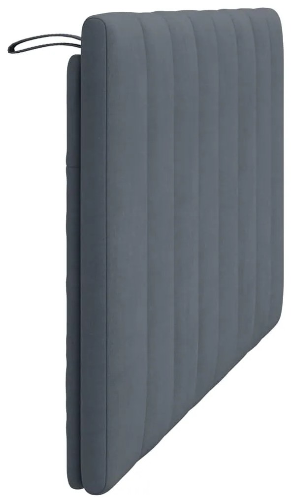 Almofadão de cabeceira 120 cm veludo cinzento-escuro