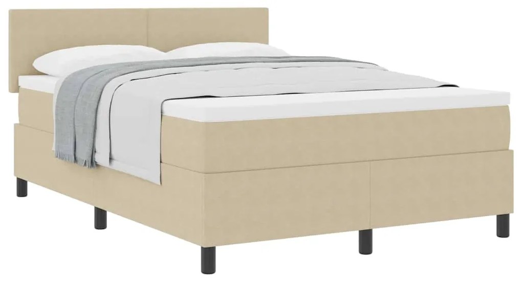 Cama Box Spring com Colchão Verde Claro Cinza 140x200 cm Tecido Cordur