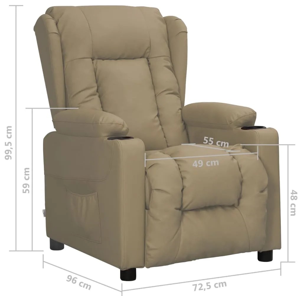 Poltrona reclinável couro artificial cor cappuccino