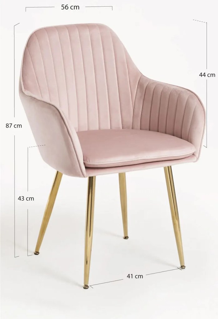 Pack 2 Cadeiras Chic Golden - Rosa