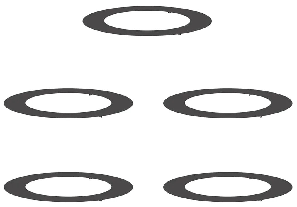Conjunto de Vasos de Plástico Preto Plástico 90 cm de diâmetro
