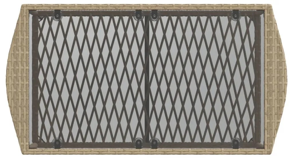 4 pcs conjunto de sofás para jardim c/ almofadões vime PE bege