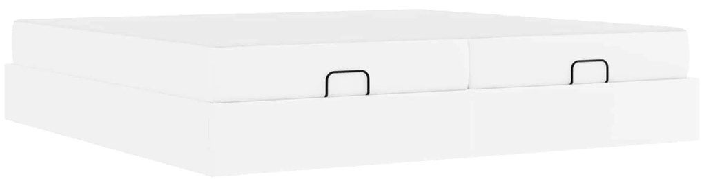 vidaXL Estrutura de cama com colchão com colchão 2 pcs Branco PVC