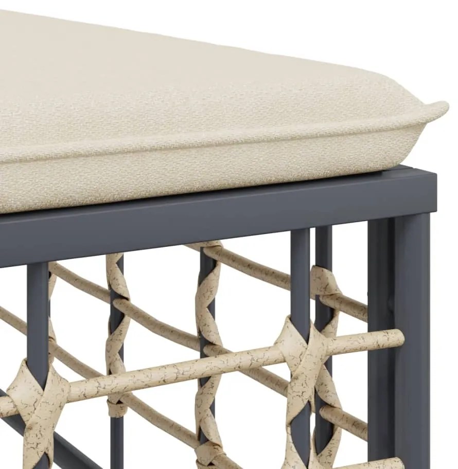 7 pcs conjunto lounge de jardim c/ almofadões vime PE antracite