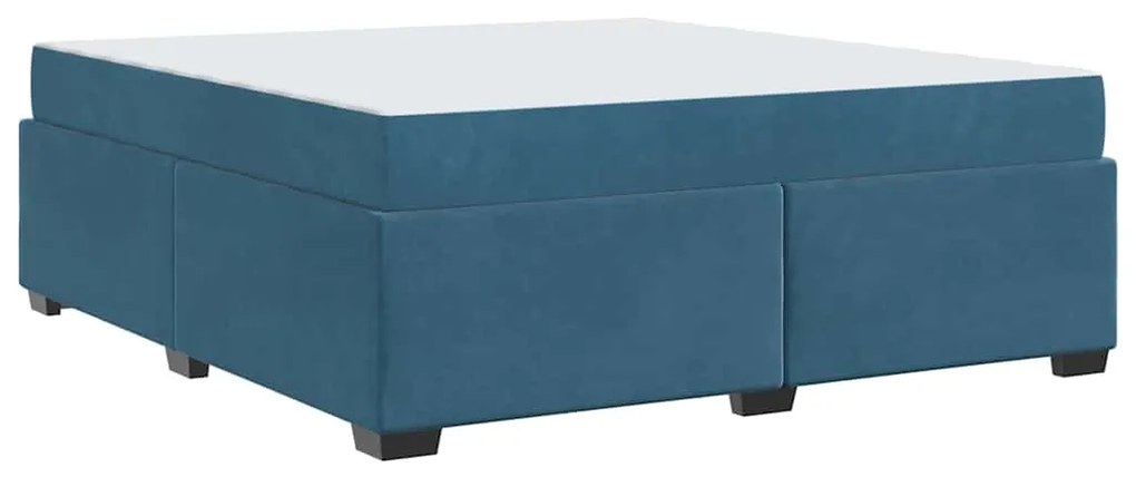 Estrutura de cama com colchão Azul escuro 180 x 200 cm Veludo