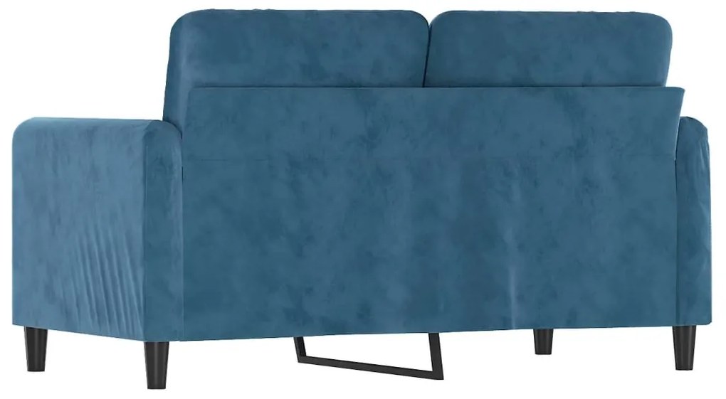Sofá de 2 lugares veludo 120 cm azul