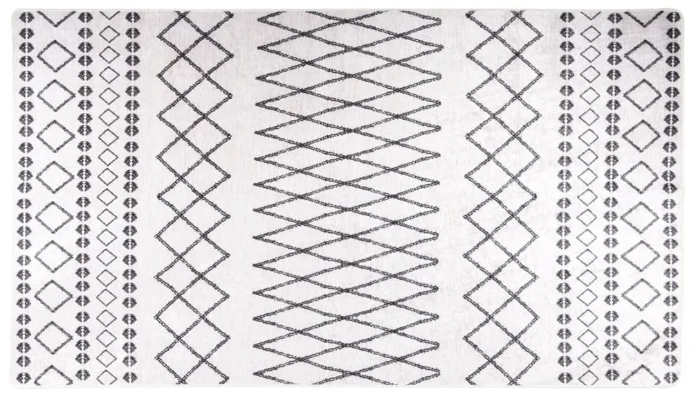 Tapete lavável antiderrapante 190x300 cm preto e branco