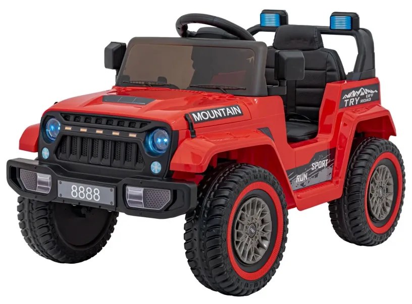 Carro elétrico para Crianças Off Road MOUNTAIN 12V Rodas Espuma EVA, Assento Couro ecológico Vermelho