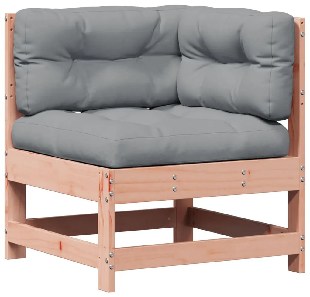 7 pcs conj. lounge jardim com almofadões madeira douglas maciça
