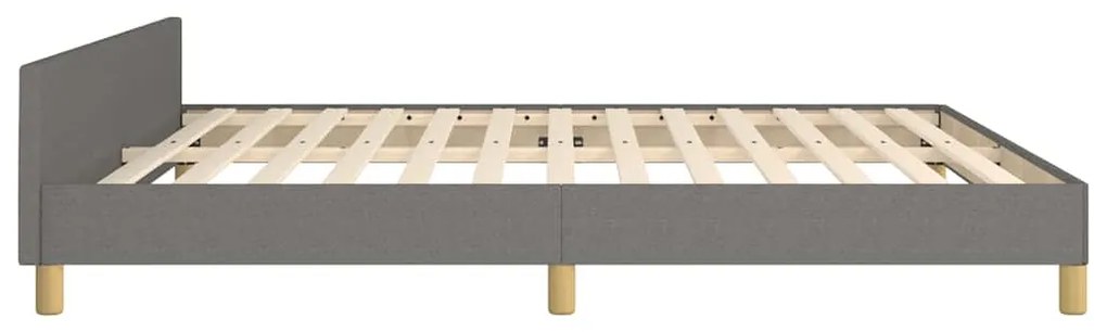 Estrutura de cama sem colchão 180x200 cm tecido cinzento-escuro
