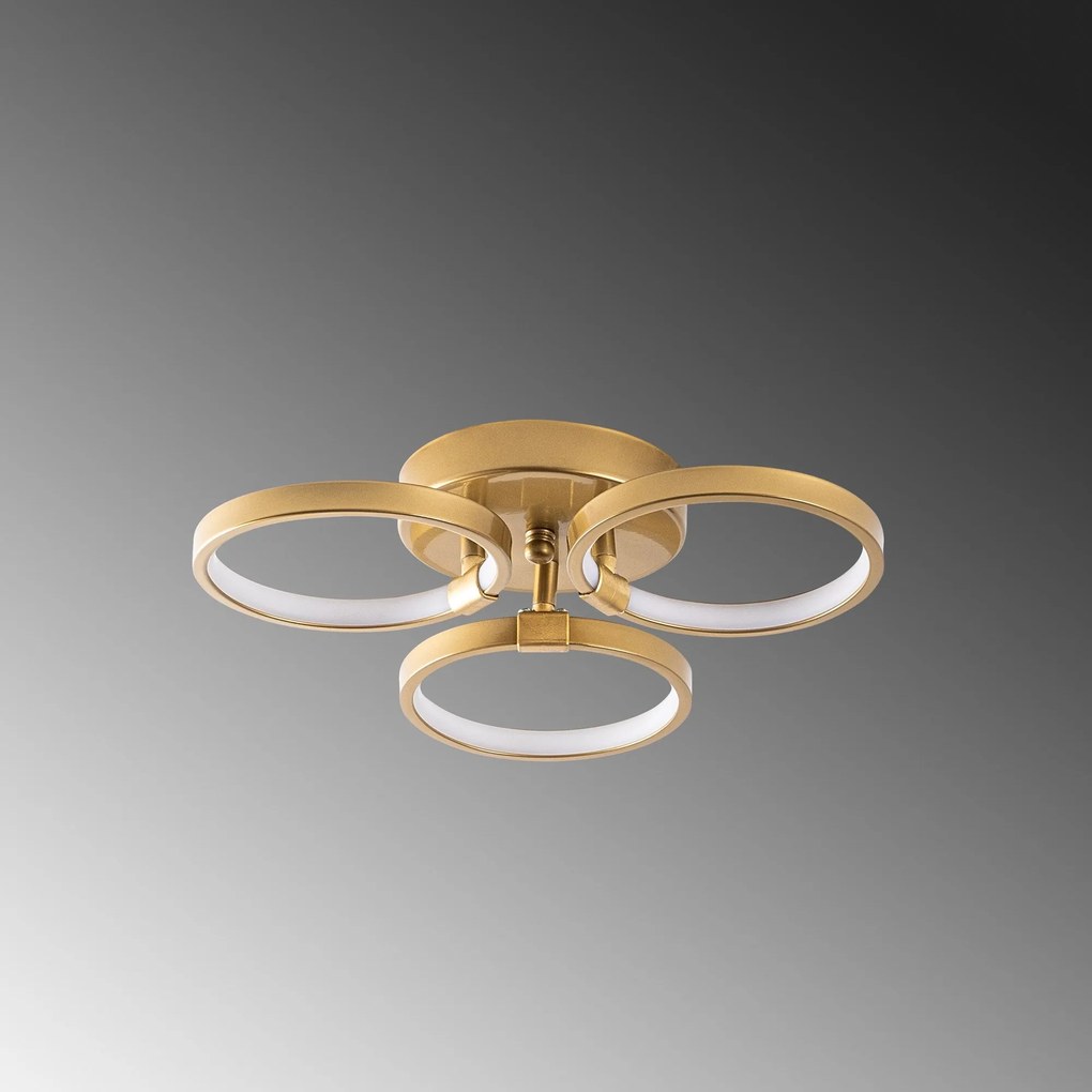 Candeeiro de Teto Halka – Dourado – 37 x 9 x 32 cm