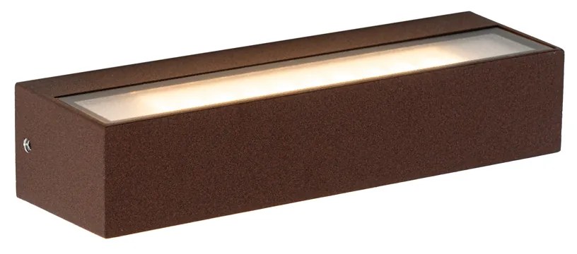 Candeeiro de parede industrial castanho ferrugem com LED IP65 - Steph Moderno