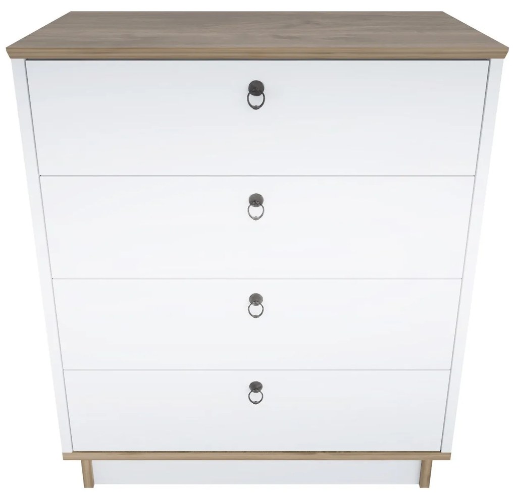 Cômoda Sahra – Branco Nogueira – 72x83,1x42 cm