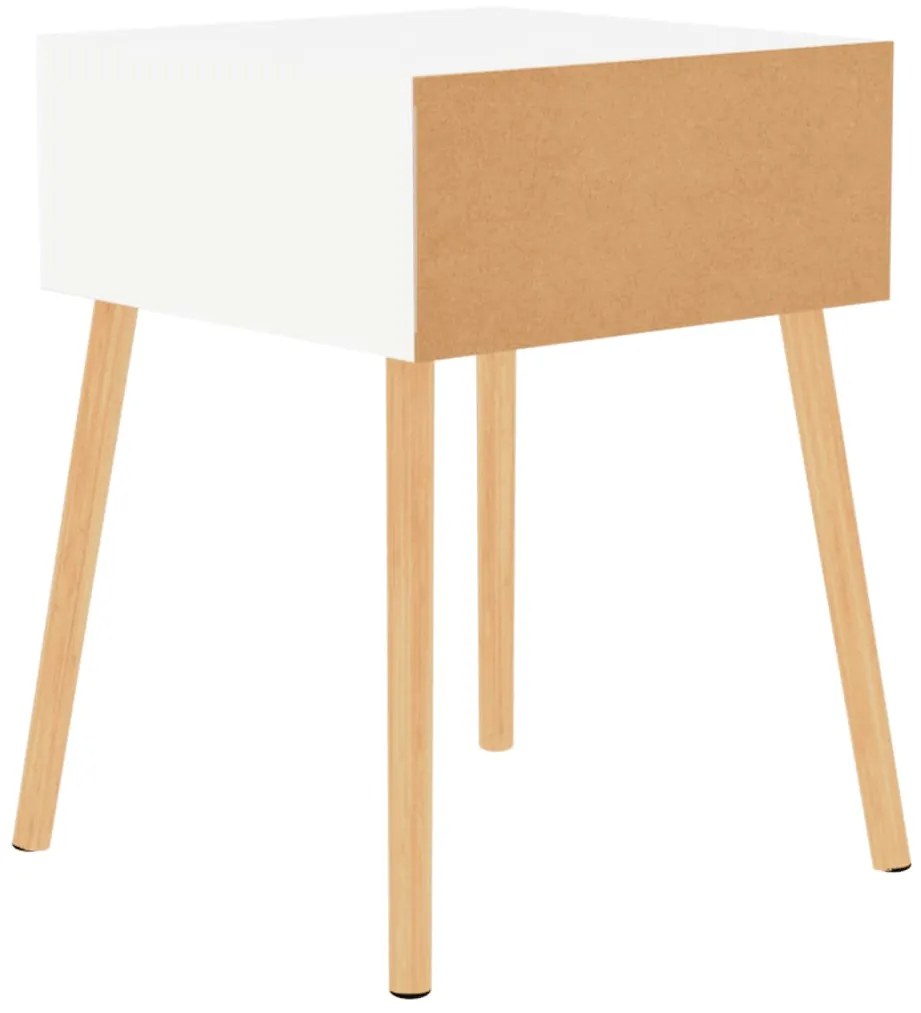 Mesas de cabeceira 2 pcs derivados de madeira branco brilhante