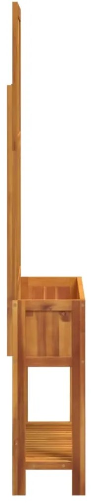 Vaso/floreira com treliça e prateleira madeira de acácia maciça