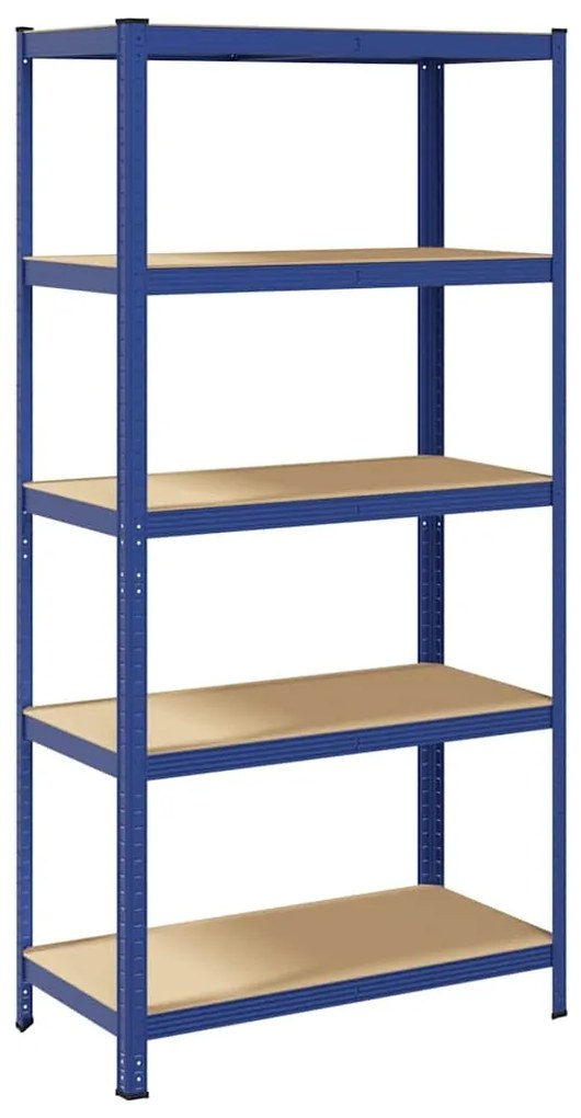 5-Layer Storage Shelf Blue Steel&amp;Madeira de engenharia