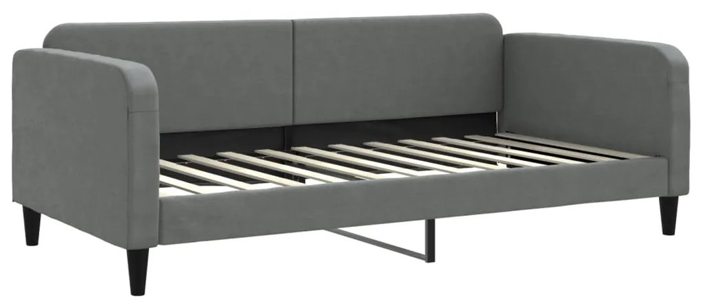 Sofá-cama c/ gavetão/gavetas 100x200 cm tecido cinzento-escuro