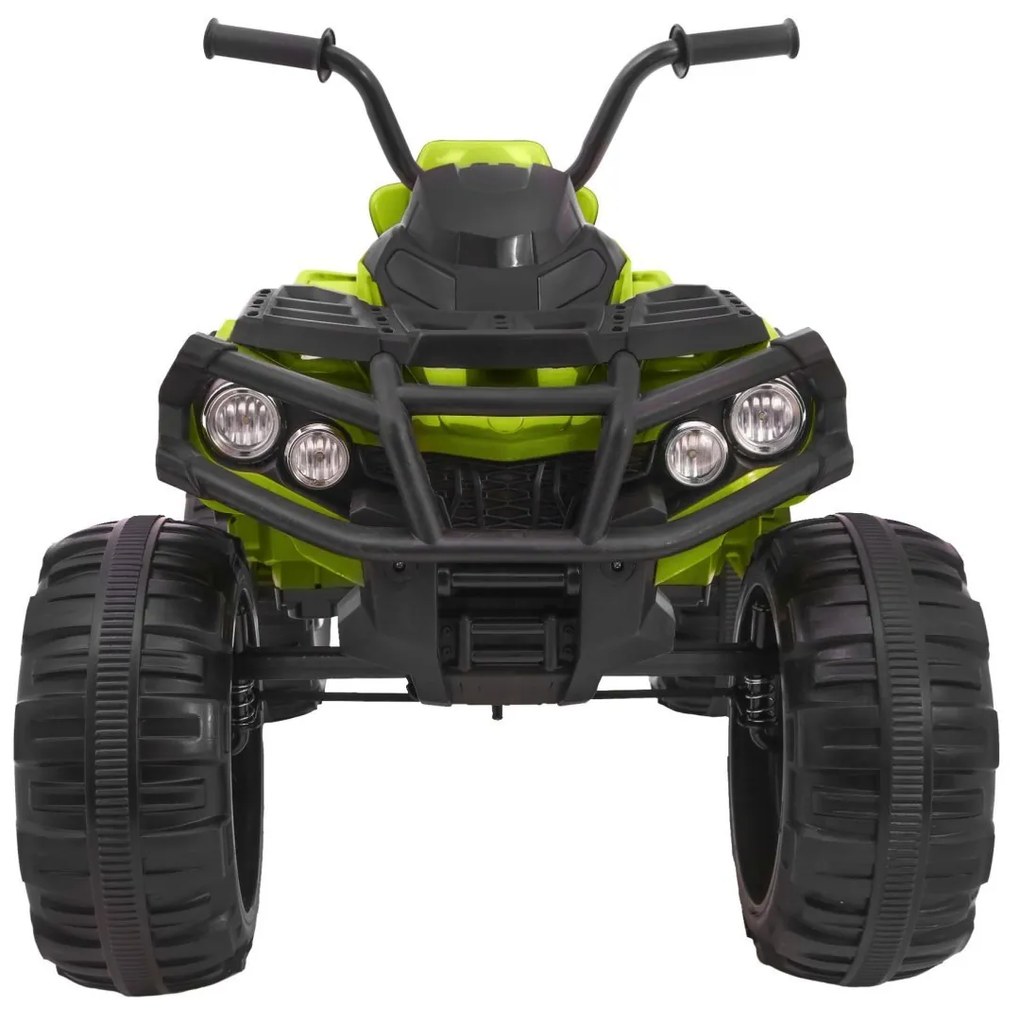 Moto 4 elétrica para crianças 12V 2x45W ATV com Rodas Espuma EVA, Assento couro ecológico, som Crianças Até 30Kg Verde