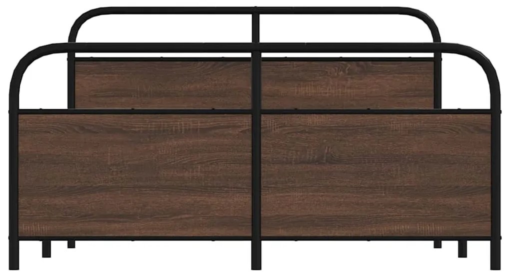 Estrutura cama sem colchão 160x200 cm metal carvalho castanho