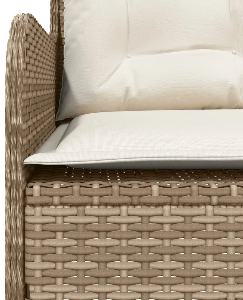 2 pcs conjunto de sofás p/ jardim com almofadões vime PE bege