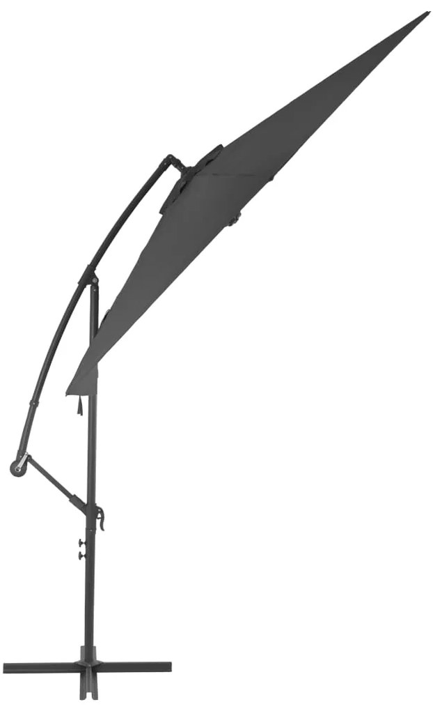 Guarda-sol cantilever com poste de alumínio 300 cm antracite
