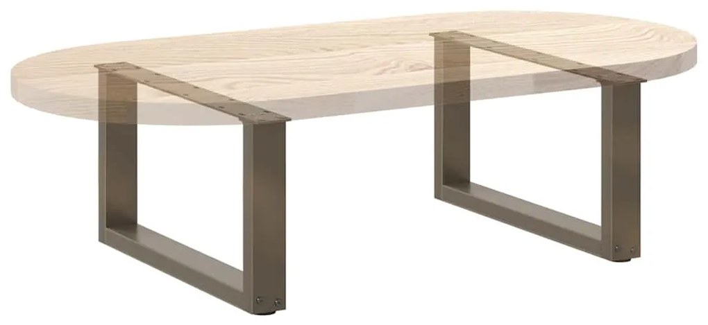 Pés para mesa de centro em formato de U, 2 peças, aço natural, 70 x (3