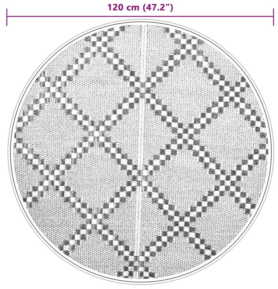 Tapete de exterior Ø120 cm ARAKIL PP castanho