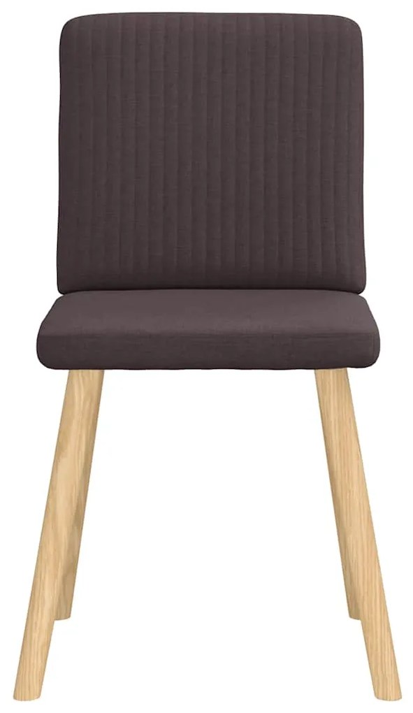 Cadeiras de jantar 4 pcs tecido castanho-escuro