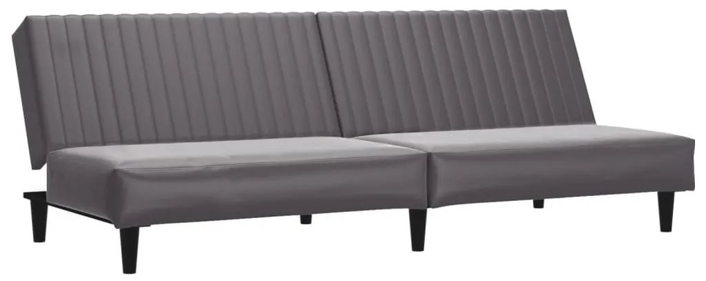 2 pcs conjunto de sofás couro artificial cinzento
