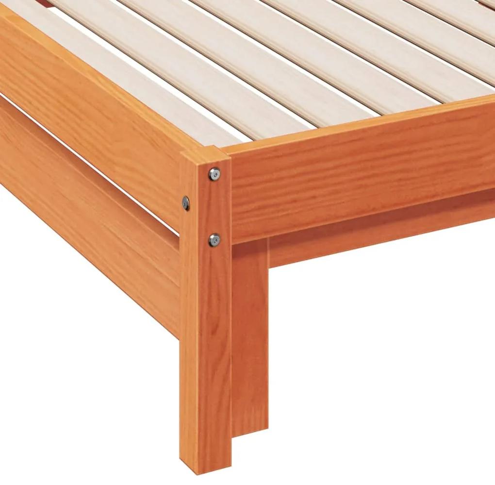 Sofá-cama com gavetão 80x200 cm madeira de pinho castanho cera