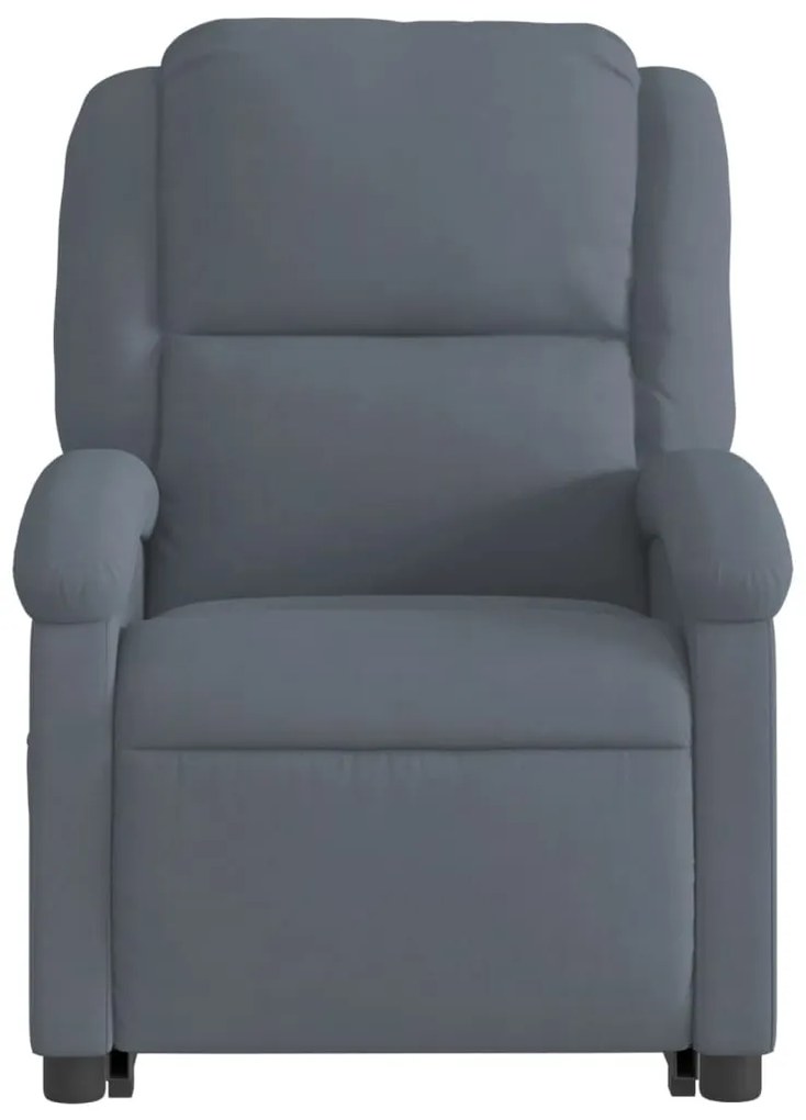 Poltrona massagens elevatória elétrica veludo cinzento-escuro