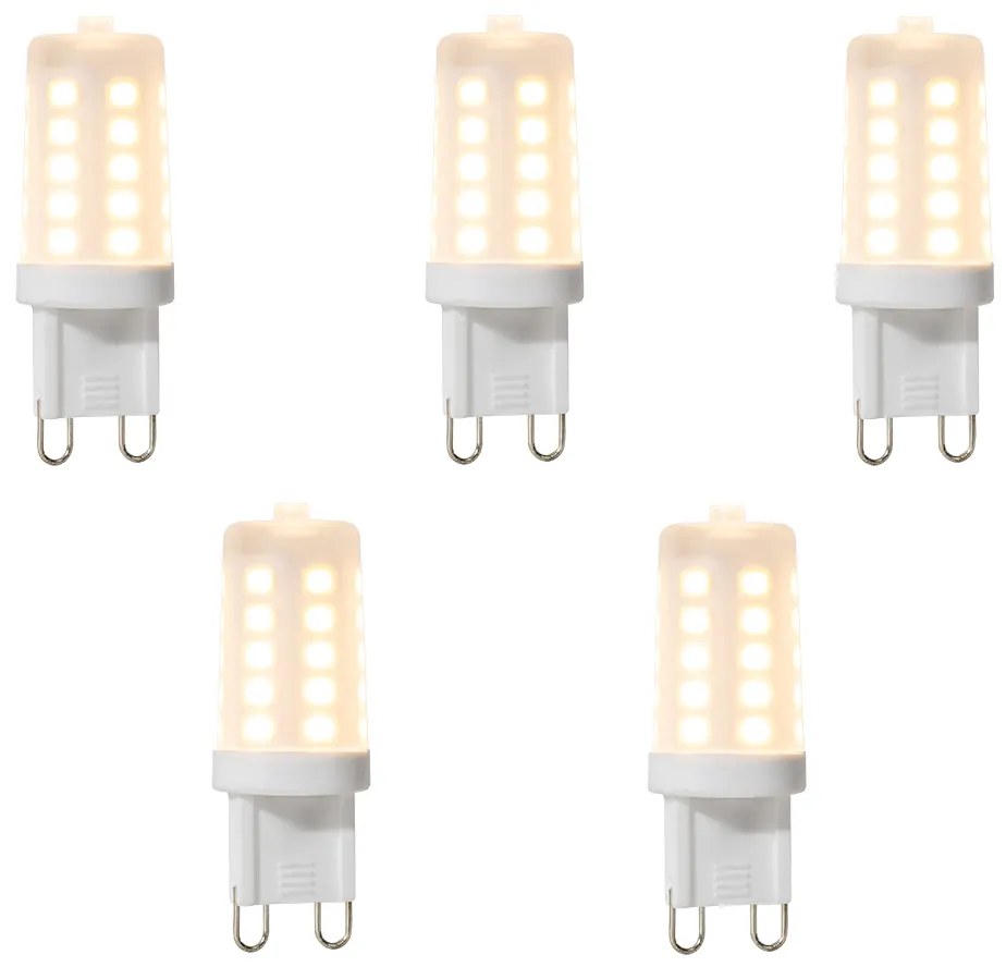 Conjunto de 5 lâmpadas LED G9 reguláveis 3W 280 lm 2700K
