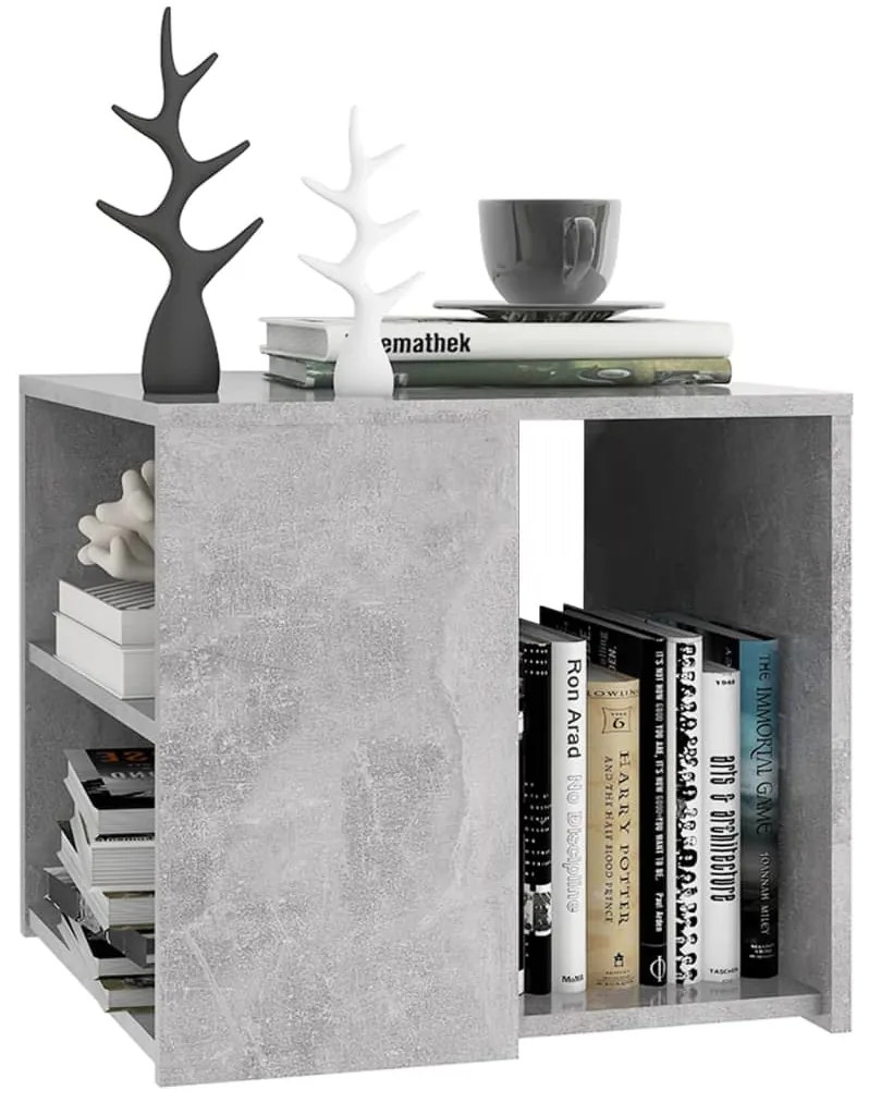 Mesa de apoio 50x50x45 cm derivados de madeira cinzento cimento