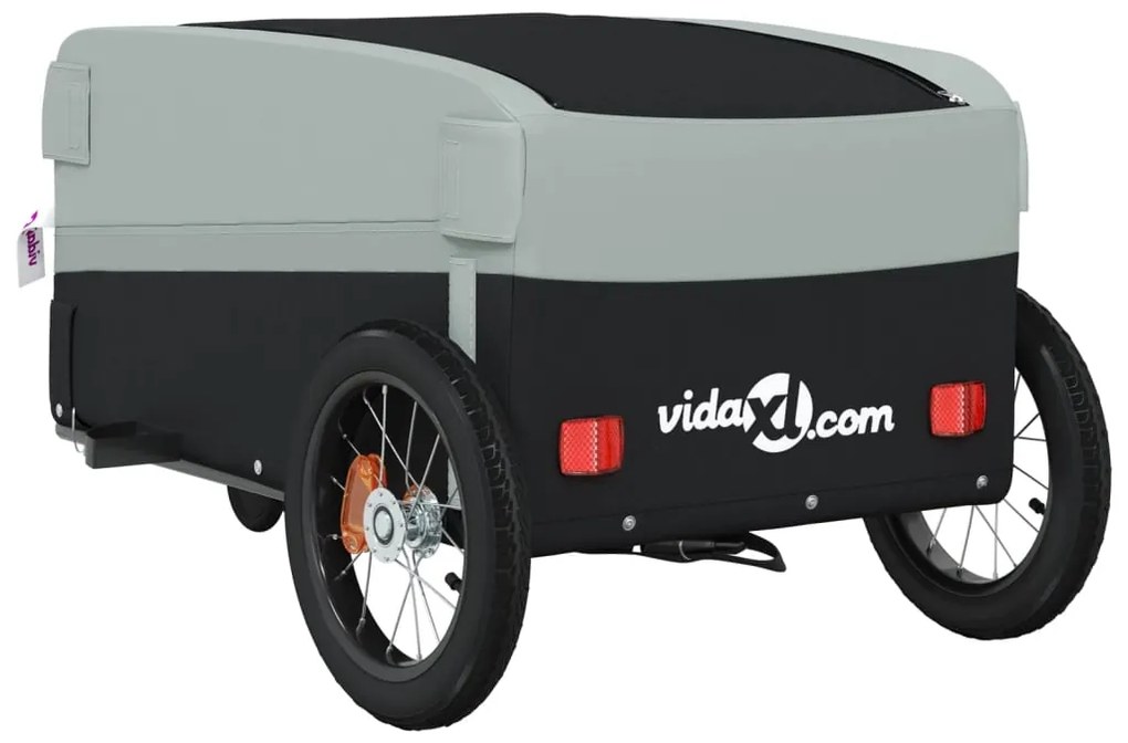 Reboque para bicicleta 30 kg ferro preto e cinza
