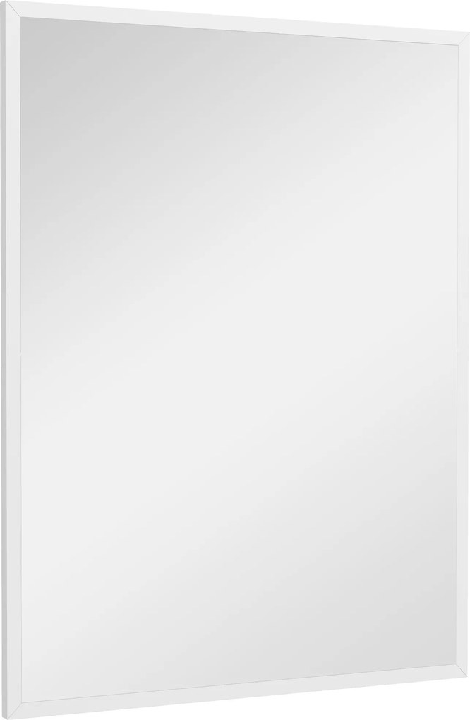Espelho de parede retangular 60 x 80 cm, moldura em MDF branco