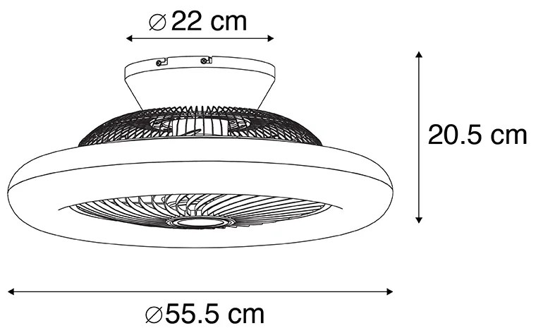 Ventilador de teto branco incl. LED com controle remoto - Clima Design