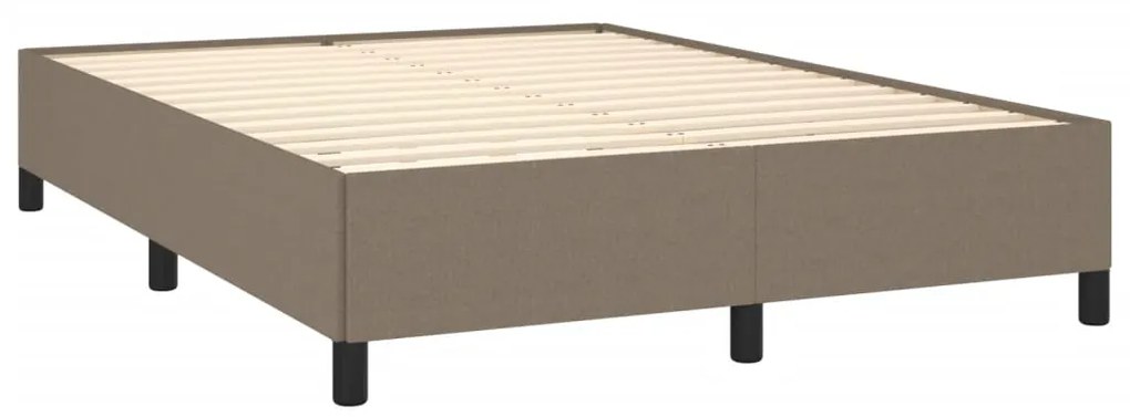 Cama sem colchão 140x200 cm tecido castanho-acinzentado