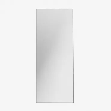 Espelho De Pé Retangular 80x200 Cm Em Alumínio Zastron Preto - Sklum