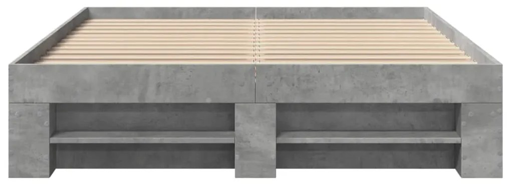 Estrutura de cama 140x190 cm derivados de madeira cinza cimento