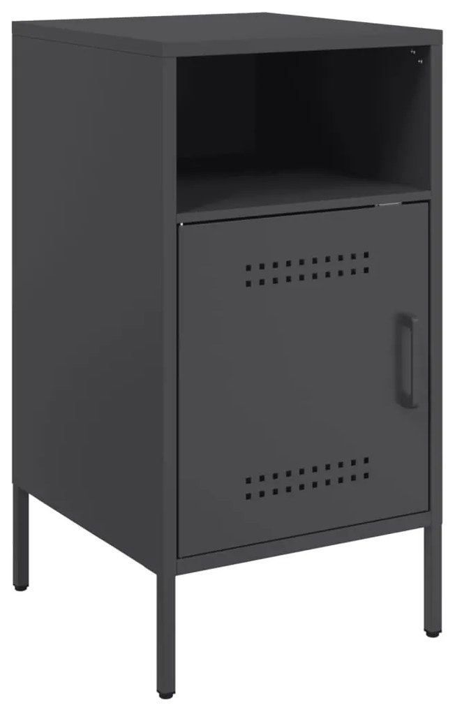 Mesas de cabeceira 2 pcs 36x39x68 cm aço preto