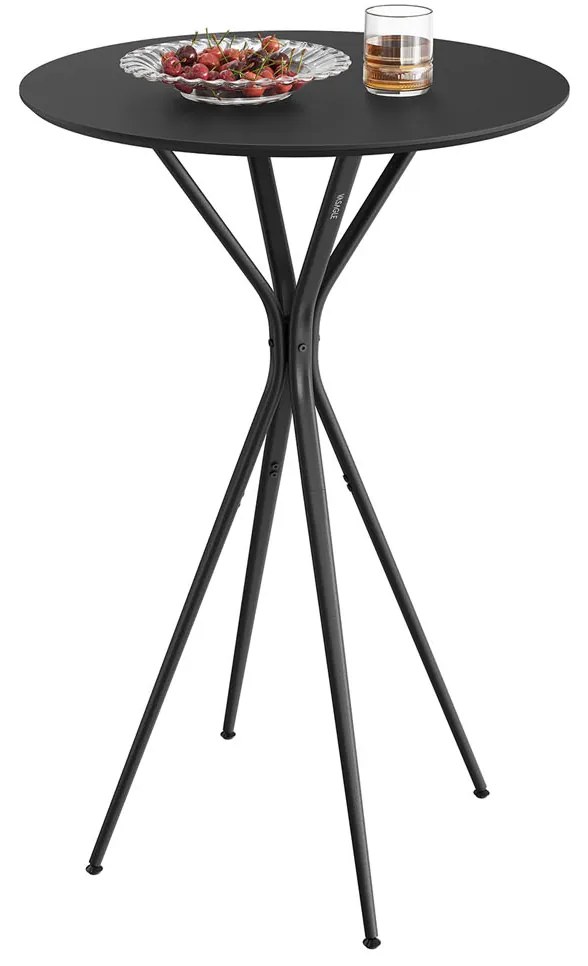 Mesa de bar com estrutura metálica 60 x 60 x 105 cm Preto- Preto mate