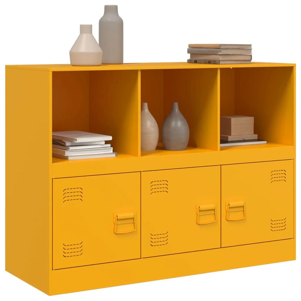 Aparador 99x39x73 cm aço amarelo mostarda